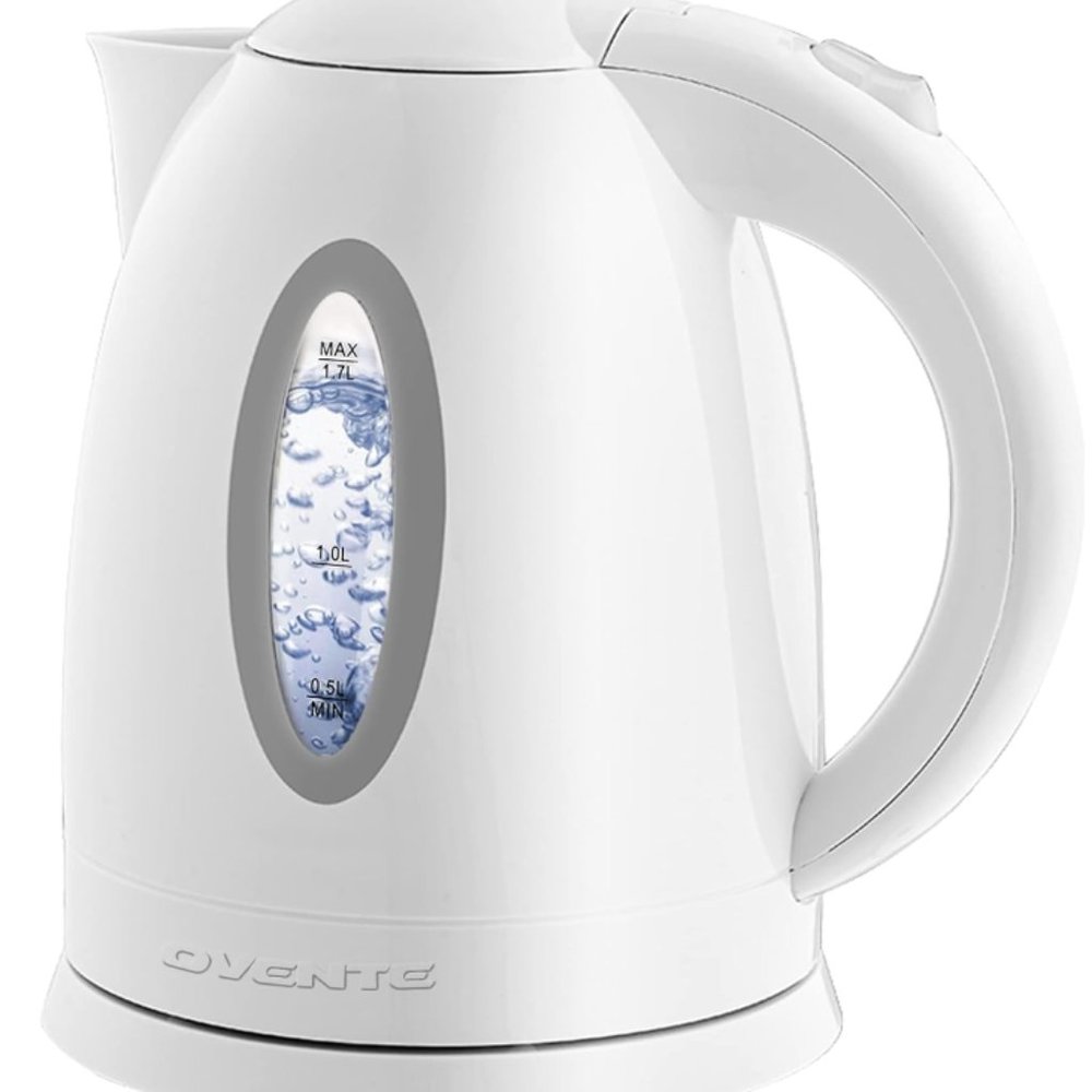 White Electric Kettle with Auto Shut Off Feature, Boil-Dry Protection and Remova